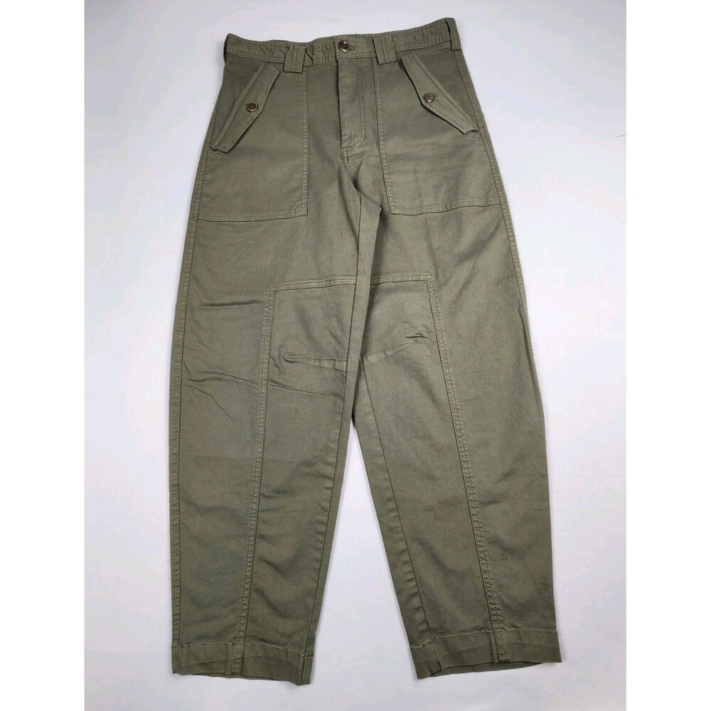 Banana Republic Barrel Leg Utility Pants Womens 6 Army Green Gorpcore Cabincore